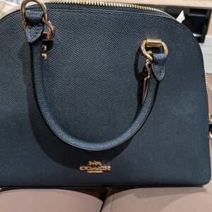 Coach Midnight Katy Pebbled Leather Carry All Satchel Crossbody Bag